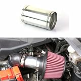 AotoKoop 2' (51mm) OD Straight Adapter Aluminum Joiner Pipe, 4.7' (120mm) Long Air Intake Connector Tube, Polished Finish