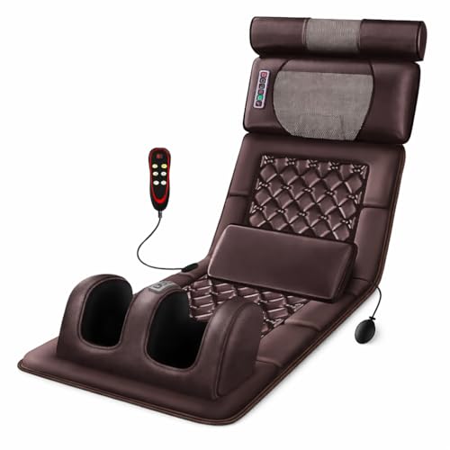 Image of Blynk Electric Foldable Full Body Massage Mattress with Airbag Compression & Vibration, Back Neck Waist & Leg Massager, Multiple Modes & Intensity, for Home & Office Use