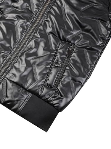 Image of LURE JUNIOR Boys Solid Winter Wear Hooded Puffer Jacket For Kids Metallic Black 12-18 Months