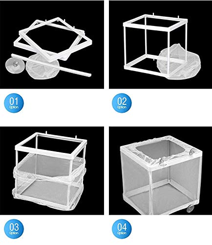 Image of COMOK Fish Hatchery Breeder Box Aquarium Separation Net Nylon Incubator Mesh Fish Breeding Tanks Isolation Box White Square 20PCS