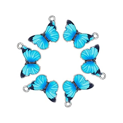 DanLingJewelry 100 pcs Enamel Butterfly Pendant Charms for Butterfly Necklace Jewelry Making Bracelet Earring Cover