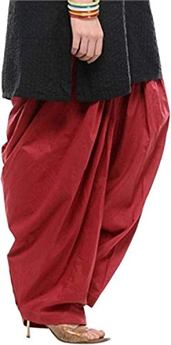 Image of Women's Cotton Traditional Patiala Salwars (Black, Red and White) Pack of 3