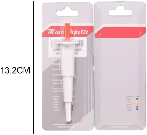 Lab Pipettors, Laboratory Mini Pipette 10-200ul Fixed Volumn Pipettor Manual Single Channel Micropipette Laboratory Equipment(50ul 2pcs)