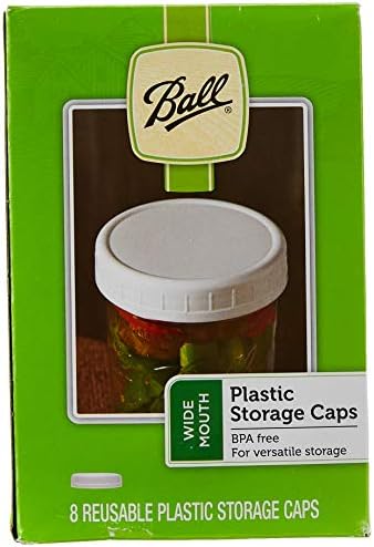 Ball wide-mouth plastic storage caps eight count package