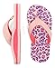 INMINPIN Kids Boys Girls Flip Flops Comfort Quick-Dry Beach Pool Aqua Thong Sandals(Little Kid/Big Kid),Leopard Pink,13 little kid