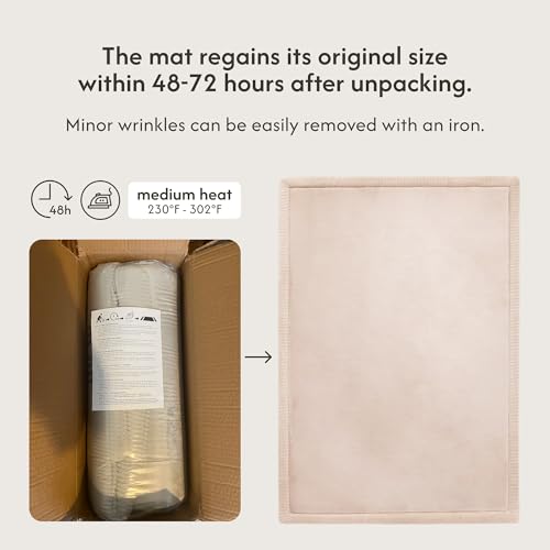 Image of Hakuna Matte CloudSoft Baby Play Mat for Floor 80 inch x 110 inch Beige | Coral Velvet high-density foam Rug for Crawling & Cozy Play - Non-Slip, Water-Resistant, Easy-CareTummy Time Mat