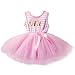 NNJXD Girl Shinny Stripe Baby Girl Sleeveless Printed Tutu Dress Size (80)10-12 Months Pink