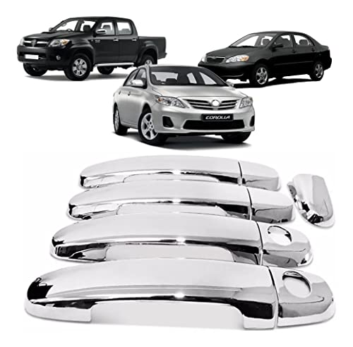 Aplique Maçaneta Cromado Com Furo Keyless Toyota Hilux 2005 á 2015 Corolla 2002 á 2014 Fielder 2005