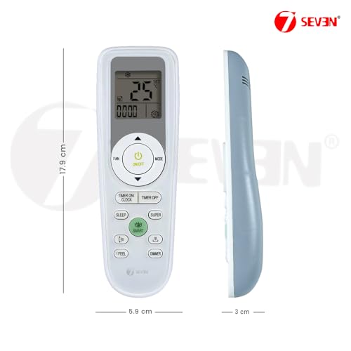 Image of 7SEVEN Compatible Air Conditioner remotes for Original Voltas AC Remote Control Suitable for 1 1.5 2 ton Split or Window ac - Match Exactly with Old Model 181 Remote for Better Performance