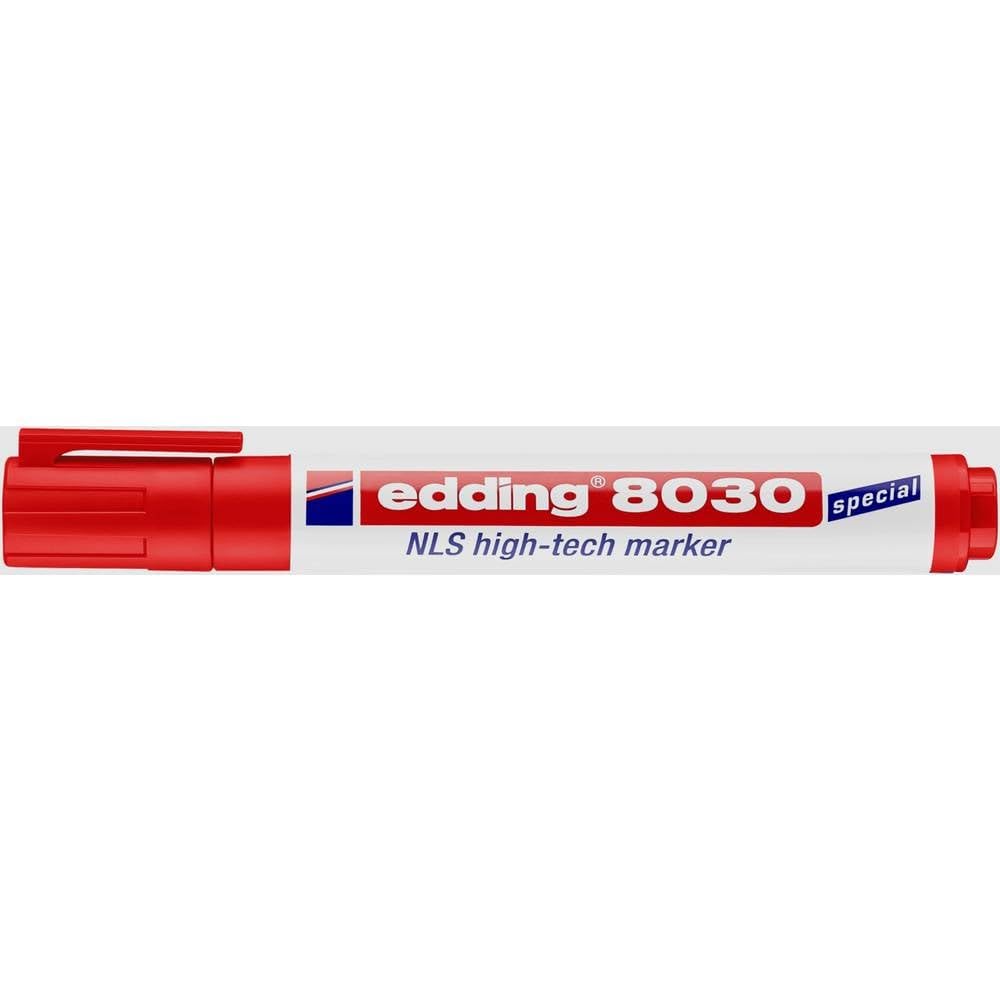 edding 8030 NLS high-tech marker - red - 1 pen - round nib 1.5-3 mm - rustproof marker for low-corrosion marking - for use on steel, metal, iron, aluminium