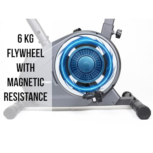 Image of Kobo Folding Magnetic Exercise Bike with 3KG Flywheel, 120KG Max User Weight - Compact, Adjustable, Upright Modes - Home Workout Fitness Cycle (MB-10)