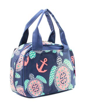 Geometric Turtle Lunch Bag Navy