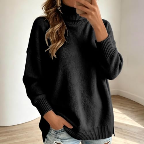 Turtleneck Sweaters For Women Long Sleeve Casual Knit Pullover Top 2026 - image 3