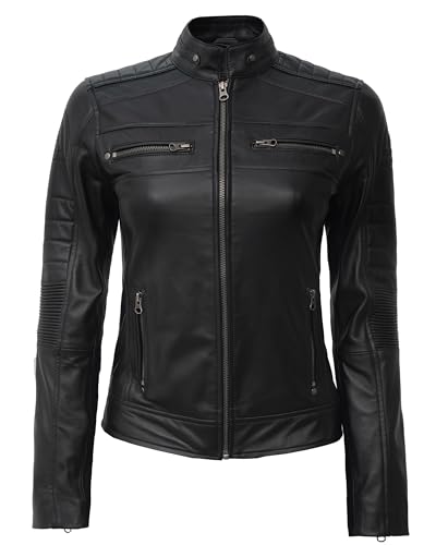 Image of Women Leather Jacket - Genuine Lambskin Leather Jacket for Womens