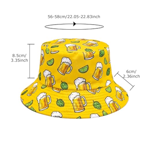 Image of Quanhaigou Bucket Hat for Men Women,Packable Reversible Printed Sun Hats,Fisherman Outdoor Summer Travel Hiking Beach Caps