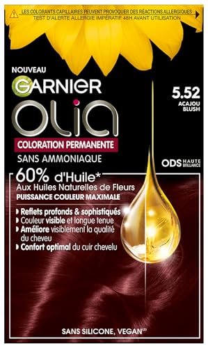 Colorazione permanente Olia composta al 60% di oli naturali di fiori per una colorazione ricca, viva e di lunga durata, qualità dei capelli visibilmente migliorata
