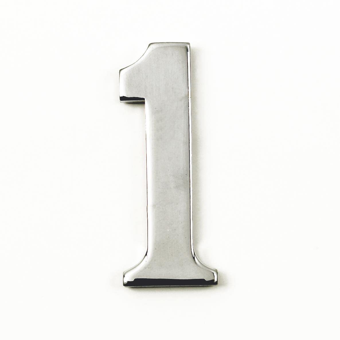 Black Country Metal Works 1.5-2 Inch Self Adhesive Numbers & Letters Chrome (Solid Brass) - 1