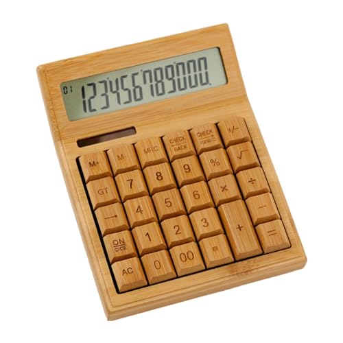 LOOM TREE® Solar Calculator Bamboo 12 Digit Desktop Calculator For Students Kids Adults Large | Office | Office Equipment | Calculators Deal