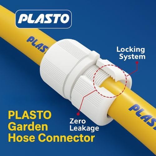 Image of PLASTO Garden Pipe 30 Mtr (100ft), 3 Layer, Heavy-Duty Flexible Water Hose with Hose Connector, Anti-Kink, Weatherproof, 2-Year Warranty, (1 /2 Inch / 15mm)