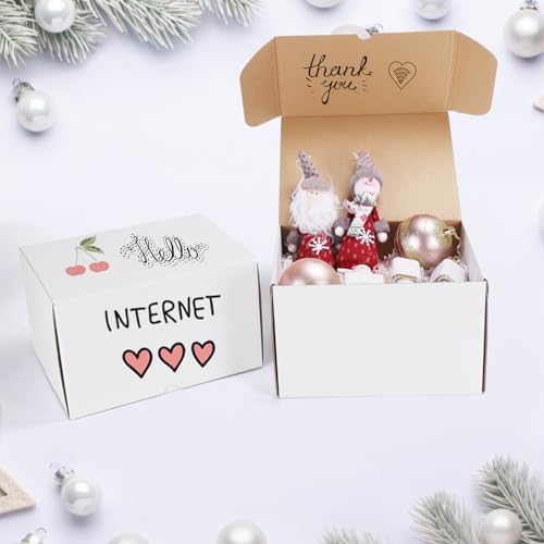 Image of ZBEIVAN 10x8x6 White Shipping Boxes Set of 15, Corrugated Cardboard Mailer Boxes for Packaging Small Business Mailing Gifts