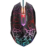 VGUARD Wired Gaming Mouse, 3600 DPI Optical Sensor, RGB Backlit Ergonomic USB PC Mice with 6 Programmable Buttons, 7 Colors LED, Professional Gamer Mouse for Laptop, Computer, Windows/Mac