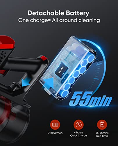 Wlupel Cordless Vacuum Cleaner, 33Kpa Stick Vacuum Cleaner, 400W Powerful Handheld Vacuum With Led Touch Display, 55Mins Runtime For Pet Hair, Carpet And Hardwood Floor(Hero 8 Pro) #TOP4