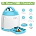 PETGEEK Automatic Dog Treat Dispenser, Interactive Pet Toy Food Dispensing for IQ Training, Dog Food Dispenser with Button Remote Push, Dual Power Supply for Indoor Outdoor Use, Blue