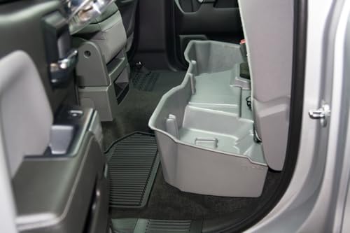 DuHa 10304 Under Seat Storage fits 2014-2019 Chevy Silverado/GMC Sierra Double Cab Classic Style Body |Black Heavy-Duty Back Seat Organizer | Includes Dividers