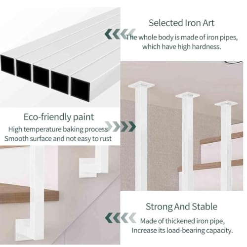 Rambarde métallique en L blanche de 120 cm avec fixation plafond rigide - 3