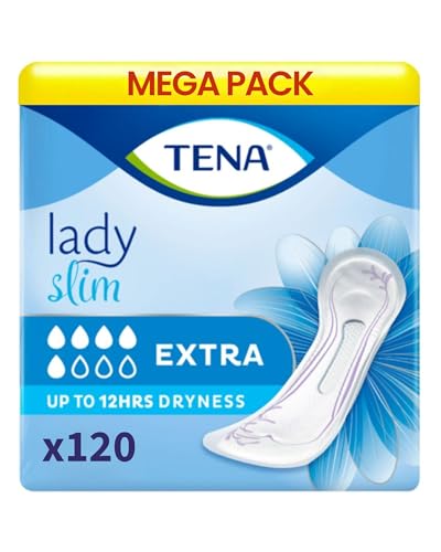 Image of TENA Lady Extra Bladder Control Pads for Medium,Unexpected Urine Leaks | 120 Pcs | Incontinence Pads for Women | 31 Cm Long | World's Leading Incontinence Brand