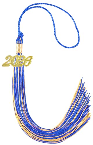 Image of Blue and Gold Graduation Tassel 2026 for Grad Cap and Graduation Ceremony Accessory Decoration