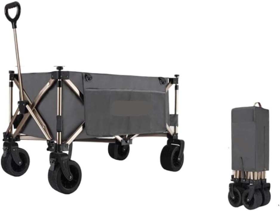 屋外用カート キャンプカート、屋外ピクニックキャンプカート、食料品ショッピングトレーラー、ギャザリングカート、キャンピングカーカート キャリーワゴン キャリーカート 折りたたみ コンパクト 耐荷重80kg ... 