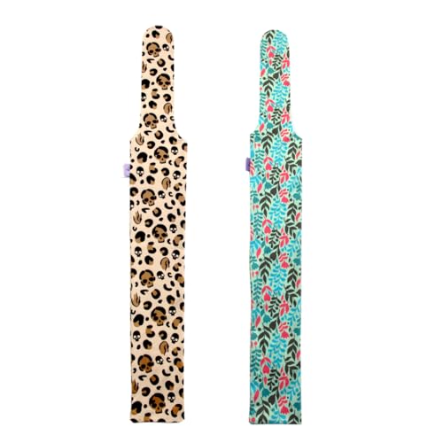 horzmetnex Horse Tail Bag?Stretch Fabric, Leopard Print with Skull and Leaf Patterns, Fits All Tail Sizes, Tail Protection and Decoration, 2-Pack (Skull &Leaves)