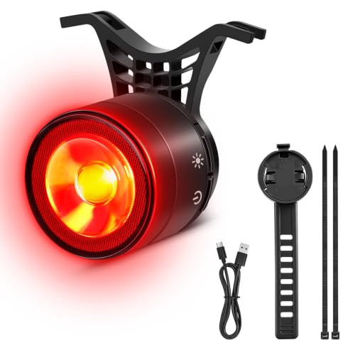 Image of NineLeaf Smart Brake Sensing Rear Bike Lights, Bicycle Tail Light, Bike Lights for Night Riding, Auto On /Off, 300 Lumen 220Adjustable Angle 1000M Viewable Range IP65 Waterproof USB-C Rechargeable