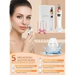 2026 Pore Vacuum, USB Rechargeable Blackhead Remover Vacuum,3 Levels Adjustable Pore Vacuum Blackhead Remover, with 5 Suction Power,6 Probes,Face Vacuum Pore Cleanser for Women & Men-White - Image 5