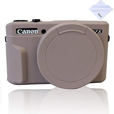 Yisau Case for G7X Mark II Removable Lens Cover, Silicone Cover Rubber Soft Camera Canon PowerShot (Lightgrey) Cover