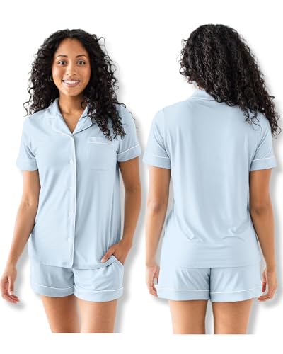 Image of Kindred Bravely Clea Maternity Pajamas & Postpartum Lounge Sets for Women, Short Sleeve Nursing Pajamas