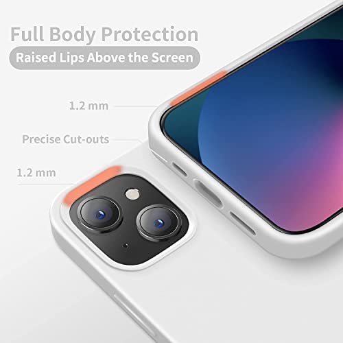 Image of NAFS Silicone Case Compatible with iPhone 14 | Camera Protect Microfiber Lining Cover | Case Cover for iPhone 14 (White)