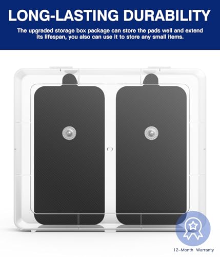 Image of 20 Pack Large TENS Unit Electrodes Pads,Upgraded Self-Adhesive Latex-Free Non-Irritating TENS Electrode Patches with Standard 3.5mm Snap-on Connector, Compatible with Belifu,Brilnurse, Black