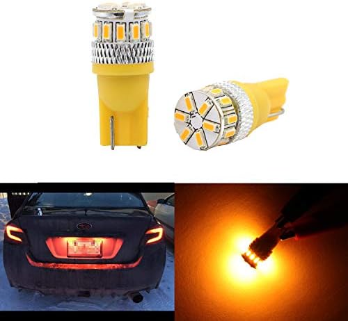 Amber Yellow LED Dome Light Glove Box Trunk Light 194 168 2825 175 192 W5W Bulb T10 Wedge High Power 3014 18 SMD Bulb for License Plate Interior Map Door Dome Side Marker Light