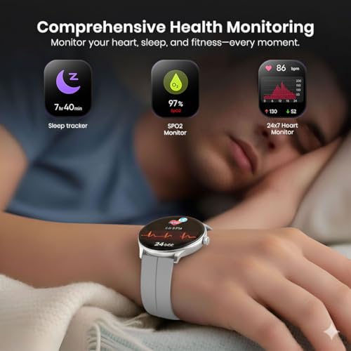 Image of GameSir Glavito Round Dial Smartwatch with 1.49 inch AMOLED Display, 100+ Sports Modes, IP67, Bluetooth Calling, Functional Crown Control, Health Tracking, 100+ Watch Faces, Men & Women (Magnetic Grey)