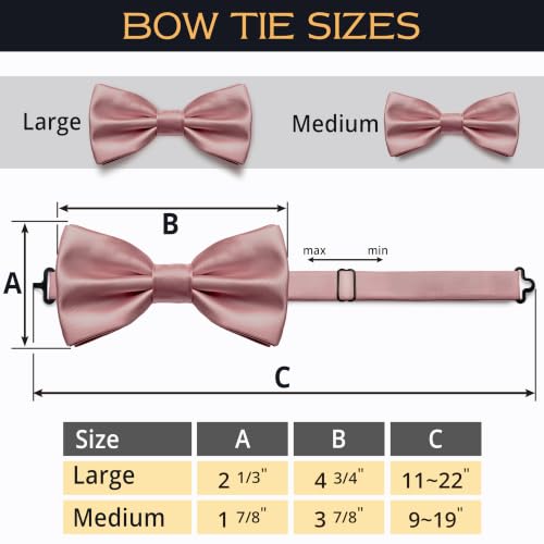 Image of Adam Young Men's Bow Ties Pre-Tied Style Formal Satin Classic Bowtie for Tuxedo Faux Silk