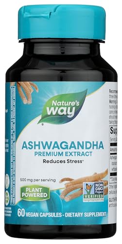Nature's Way Ashwagandha, 500 mg per Serving, 60 Vcaps (Packaging May Vary)(Packaging May Vary)