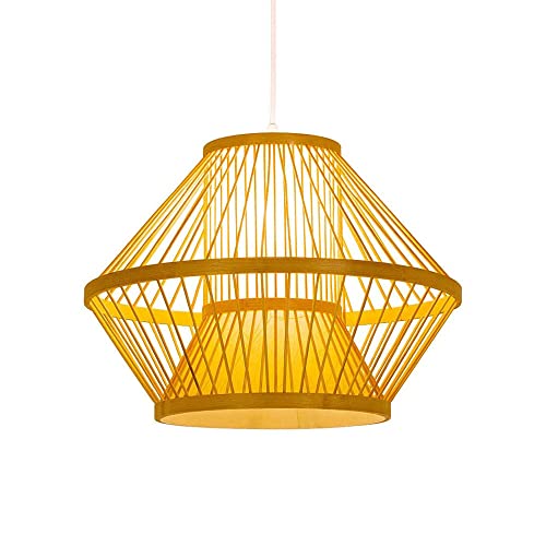 Suspension lumière bambou vintage : solution d'éclairage anti-éblouissement