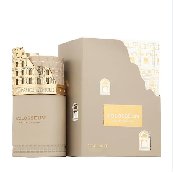 Fragraance World Colosseum Eau de Parfum Hombre 100ml – Perfume Amaderado Aromático con Cítricos, Lavanda y Ámbar – Fragancia Masculina Intensa y Elegante