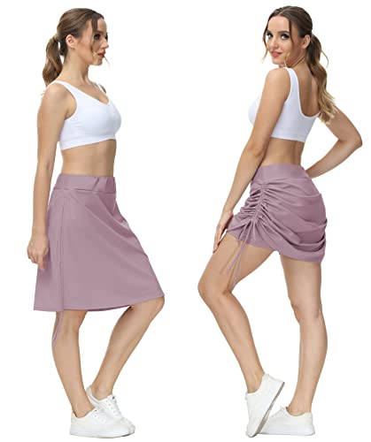 Cakulo Modest Knee Length Swim Summer Casual 20" Skorts Skirts For Women Plus Size High Waist Fashion Athletic Long Tennis Golf Hiking Skirt With Pocket Bordeaux 2Xl #TOP4