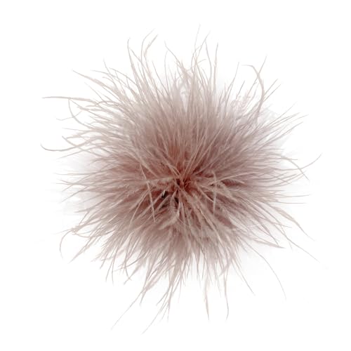 Dainty Feather Flower Large Brooch Pin for Women Men Elegant Oversized Floral Lapel Pins Shawl Dress Suit Clothes Accessories Wedding Party Dance Banquet Fashion Jewelry 150mm (Pink Brown)