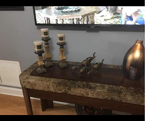 G-mart Set of 3 Gold Resin Pillar Candle Holders -12" H,10" H,8" H,Ideal for LED and Pillar Candles - Thumbnail 5