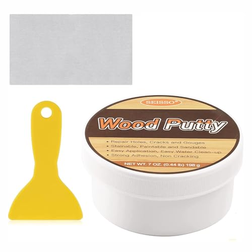 SEISSO Masilla para Madera, Masilla para Madera Blanca 200g, Masilla Decorativa para Madera, para Rellenar Agujeros, Grietas, Reparar Arañazos y Daños en la Madera