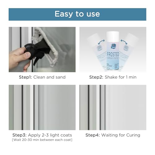Glass Frosted Spray Paint Translucent 4pack, Frosted Paint for Windows Privacy Glass Frosting for Home Bathroom Door Kitchen and Office Window Frosting, Peep-Proof & UV Blocking Anti-Glare